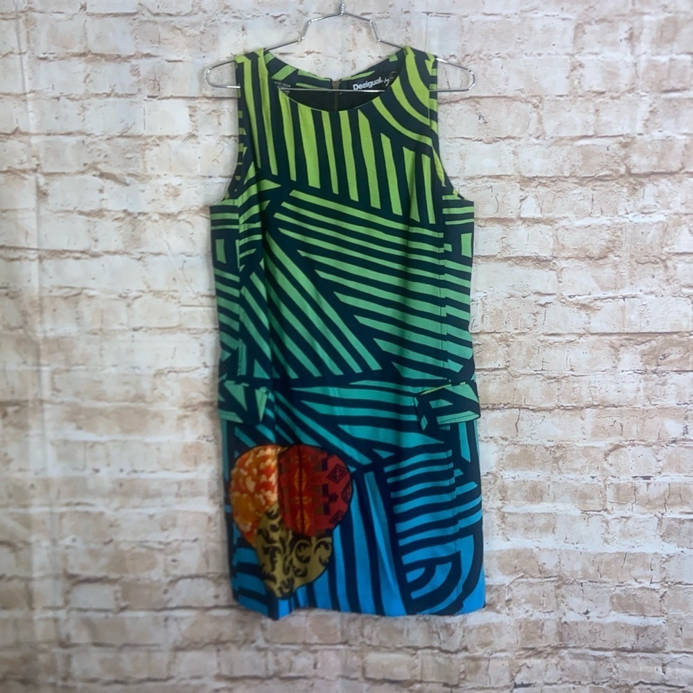 Desigual Ombré Striped A Line Sheath Dress Size 38 US Small
